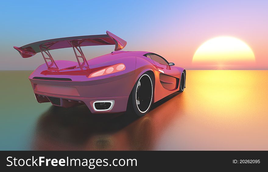 Driving image of the Sports car