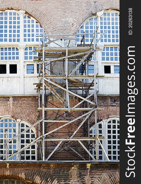 Wooden Scaffolding Istanbul Turkey