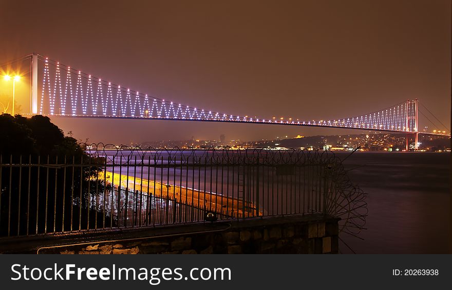 Bogazici Kpr, bridge over Bosphorus, Istanbul that links Europe to Asia. Bogazici Kpr, bridge over Bosphorus, Istanbul that links Europe to Asia