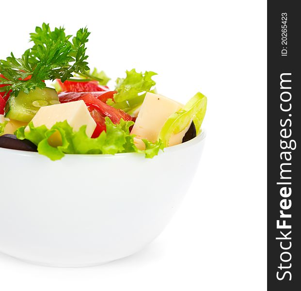 Greek Salad on white background