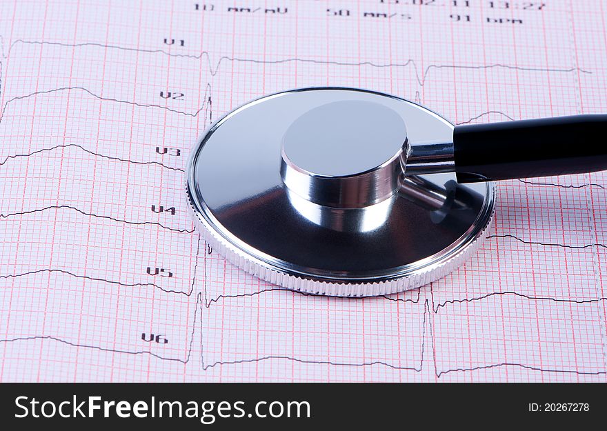 Stethoscope on the ECG