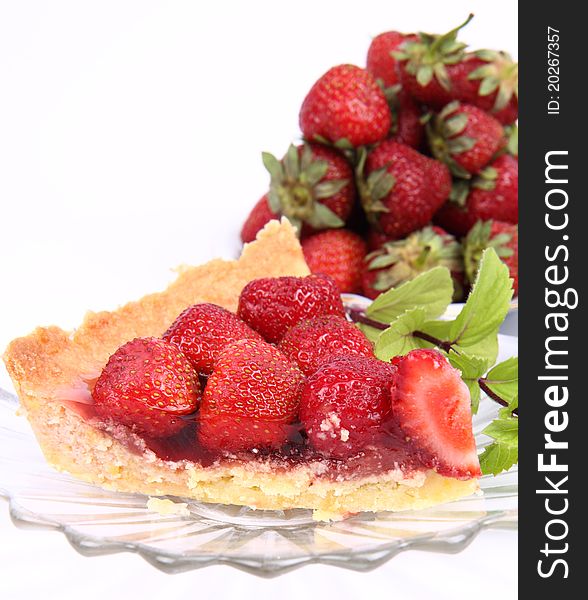 Strawberry Tart portion and strawberries