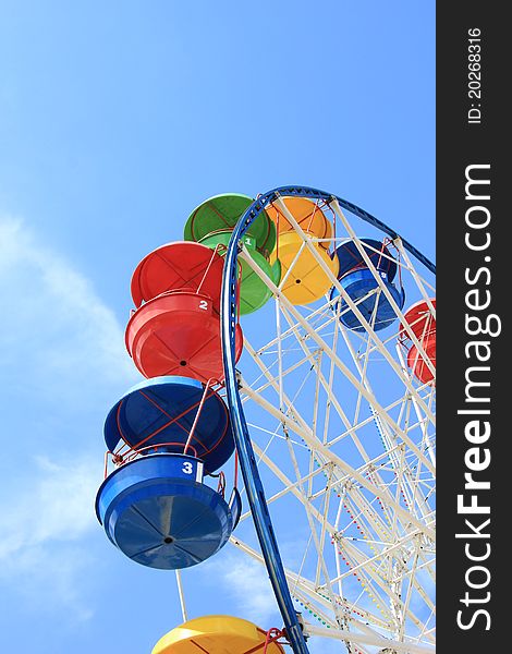 Attraction Ferris wheel at an amusement park.