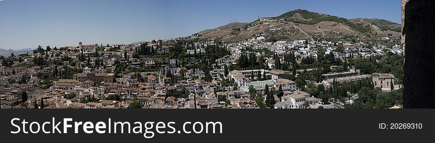 Granada city as seen from the Alhambra Palace. Granada city as seen from the Alhambra Palace.