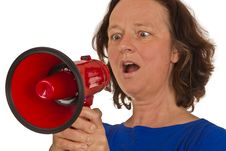 Woman With Megaphone Stock Image Woman With Megaphone Stock Image