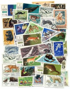 A Set Of Stamps: Animals Stock Photography
