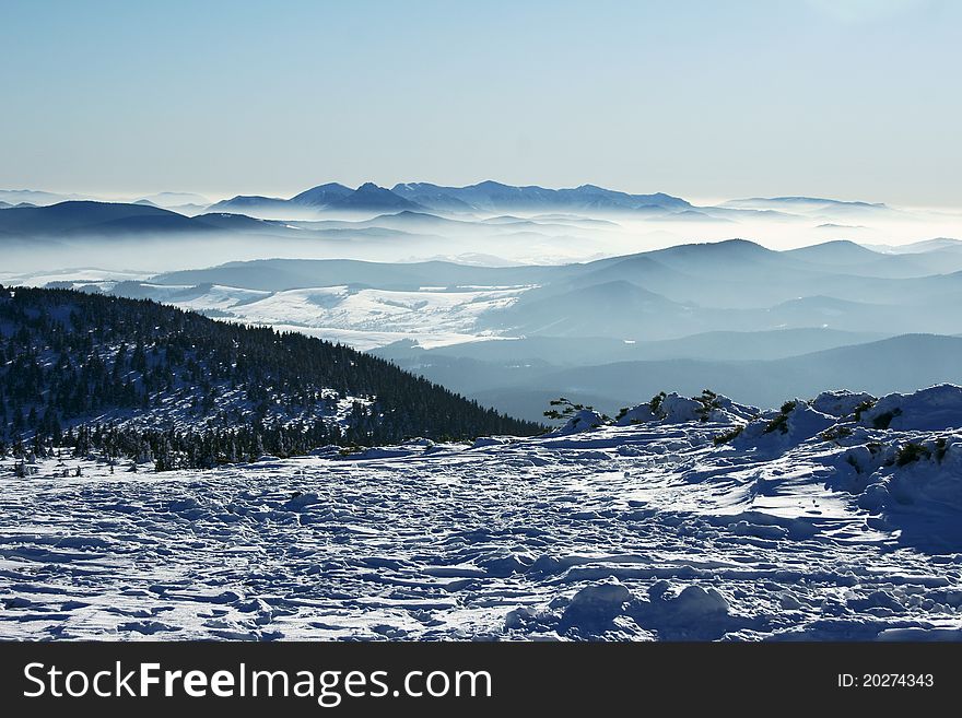 Mountains at winter, Poland,Carpathian