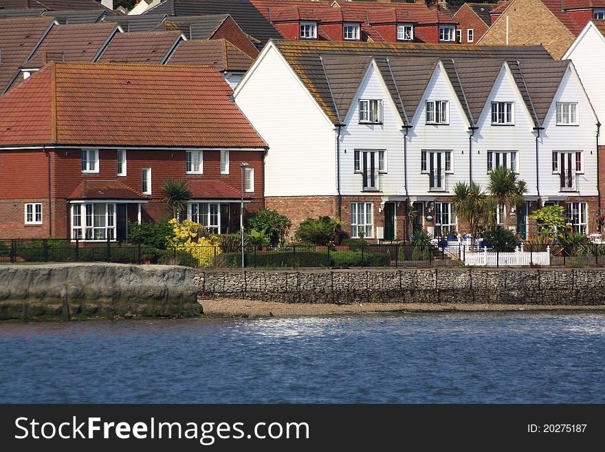 Residential houses on a waterside