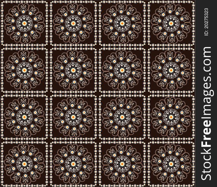 Pattern with curl and flower seamless texture. Pattern with curl and flower seamless texture