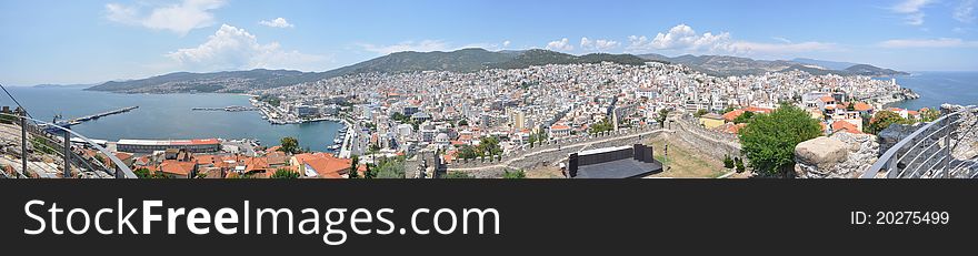 A panorama of the greek city, Kavala