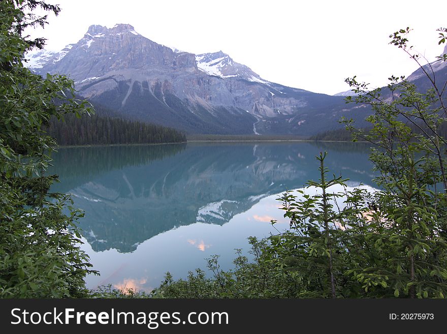 Late afternoon in july at emerald lake in the Canadian Rocky Mountains