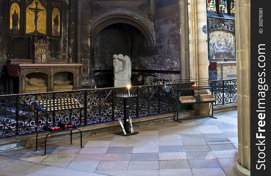 The shot was taken inside of the Church of Abbey of Saint-Germain the oldest church in Paris, France. The shot was taken inside of the Church of Abbey of Saint-Germain the oldest church in Paris, France