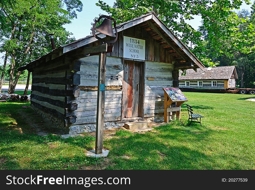 1834 log schoolhouse in Delphi, Indiana. 1834 log schoolhouse in Delphi, Indiana