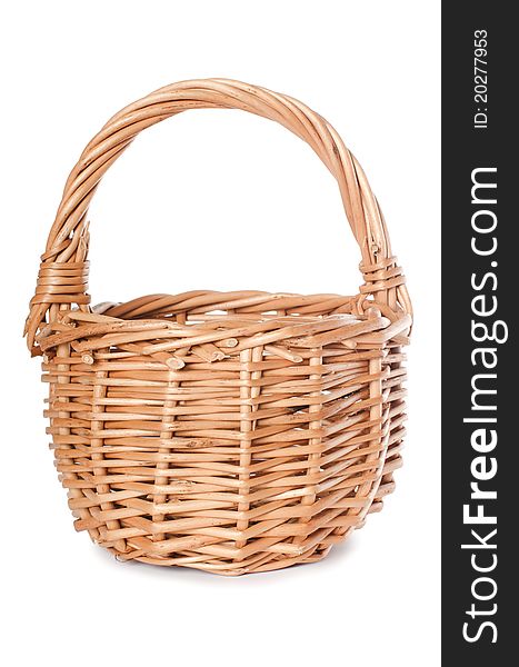 Wattled basket isolated on white