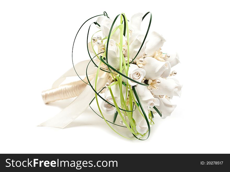 Bridal bouquet. On white background