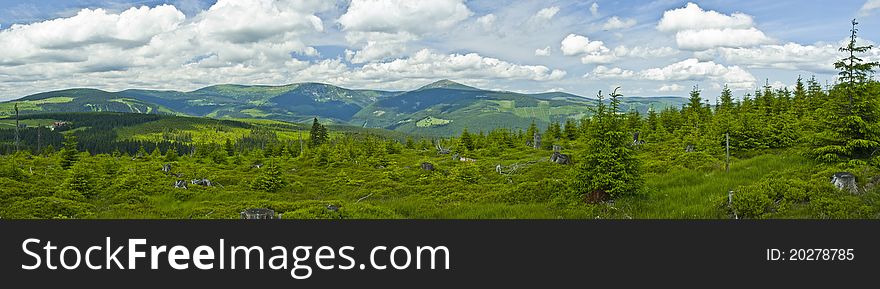 Nice panorama of Krkonose mountains