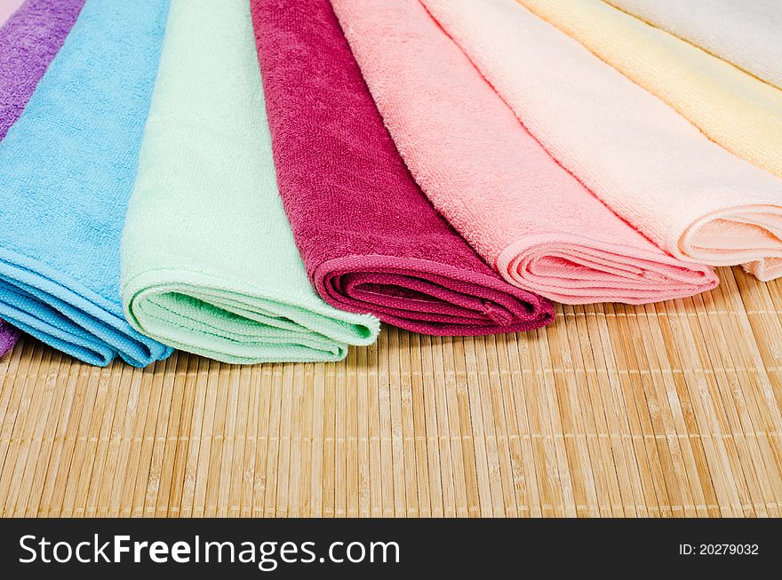 The combined colour towels as a background