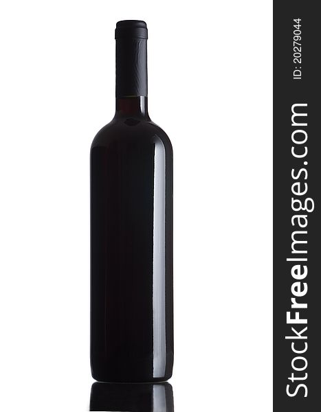 Red wine bottle  isolated on white background. Red wine bottle  isolated on white background