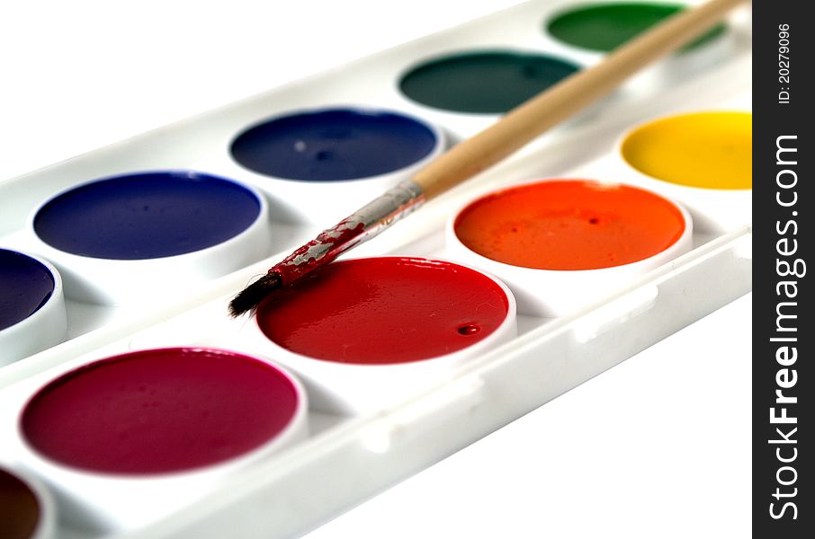 Watercolor paints isolated