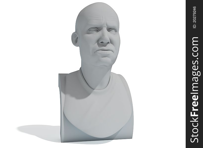 Bust of a man isolated over white. Bust of a man isolated over white