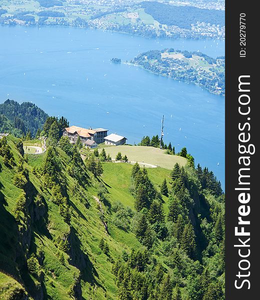 View from the top of the Rigi mountain. View from the top of the Rigi mountain