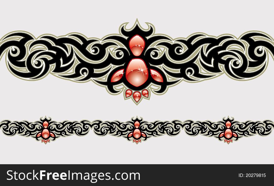 Vector ornament In tribal style. Vector ornament In tribal style