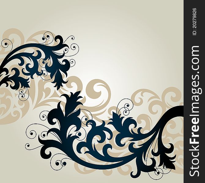 Vector ornament In floral style. Vector ornament In floral style