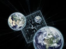 Earth On Grid Royalty Free Stock Image Earth On Grid Royalty Free Stock Image