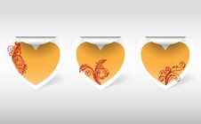Stickers With A Golden Heart Royalty Free Stock Photography