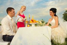 Bride And Groom Sitting At Wedding Table Royalty Free Stock Photos Bride And Groom Sitting At Wedding Table Royalty Free Stock Photos