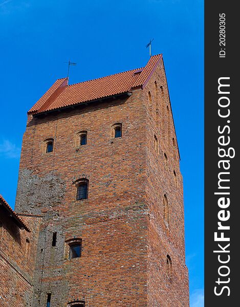 A picture of the medieval Trakai castle in Lithuania. A picture of the medieval Trakai castle in Lithuania