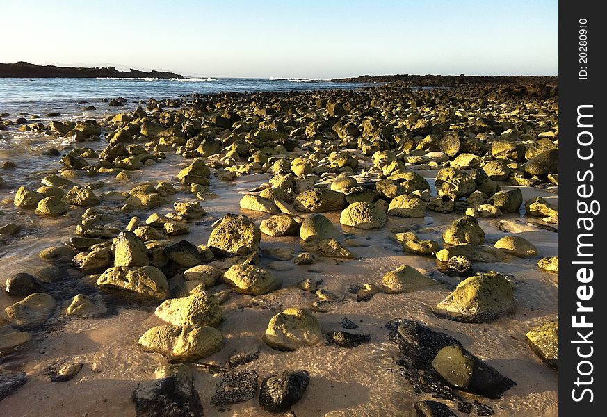 Rocks On The Beach In Sunlight
