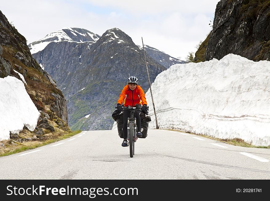 Mountain biker in Norway, Sognefjord  region