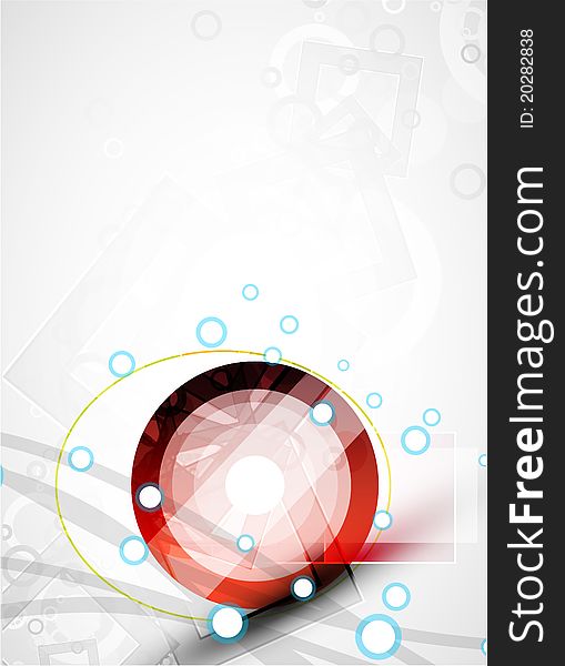 Abstract Red Round Shape. Vector Technology