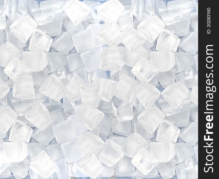 Ice cubes pattern on white background