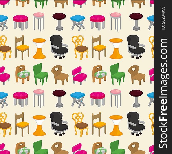 Chair furniture seamless pattern