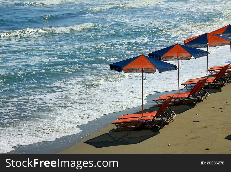 Beach in Crete in the early hours