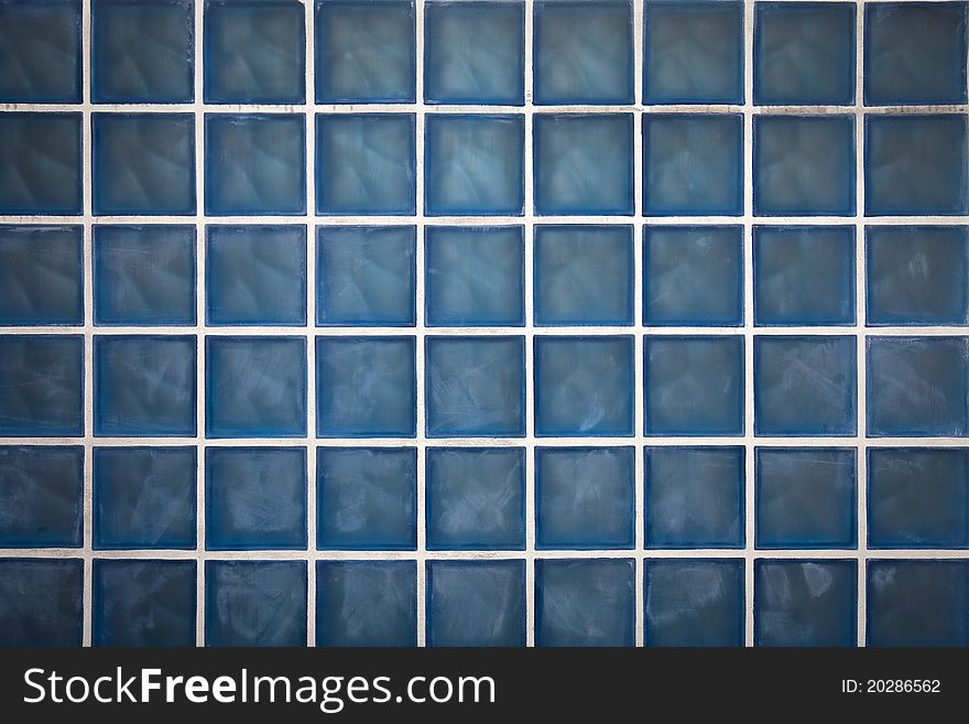 Glass blocks. Blue color glass blocks