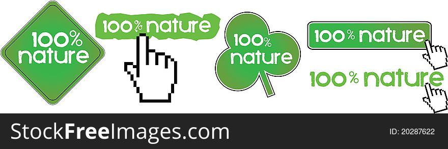 Pack of signs - 100% nature