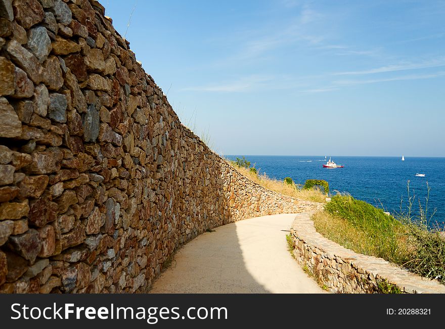 Beautiful curved road on the Spanish coast