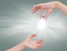 Hand With Light Bulb Stock Photos Hand With Light Bulb Stock Photos