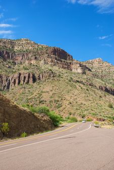Desert Mountain With Blue Sky And Road Royalty Free Stock Photos Desert Mountain With Blue Sky And Road Royalty Free Stock Photos