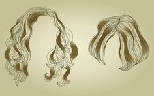 Set Of Hair Styling For Woman Stock Photo