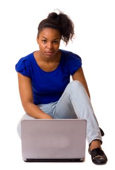 Woman With Laptop Royalty Free Stock Images Woman With Laptop Royalty Free Stock Images