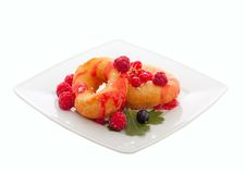 Donuts With Berries And Jam Royalty Free Stock Photos