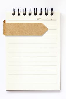 Blank Notebook With Recycle Paper Label Royalty Free Stock Photography Blank Notebook With Recycle Paper Label Royalty Free Stock Photography