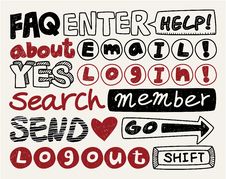 Web Text Element Collection ,icon Set Stock Photography