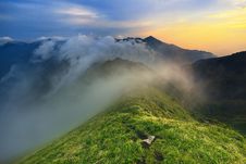 Sunset In The Mountains Stock Photography