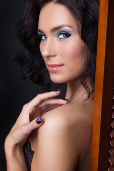 Professional Colourful Make-up And Manicure Royalty Free Stock Images