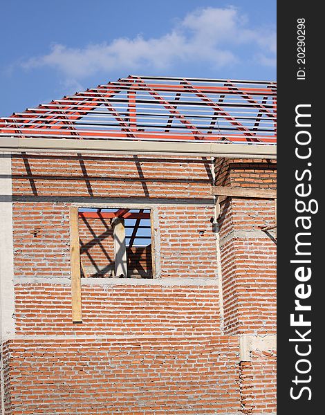 Brick and structure of home construction. Brick and structure of home construction